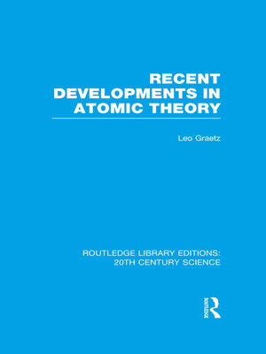 cover image of Recent Developments in Atomic Theory